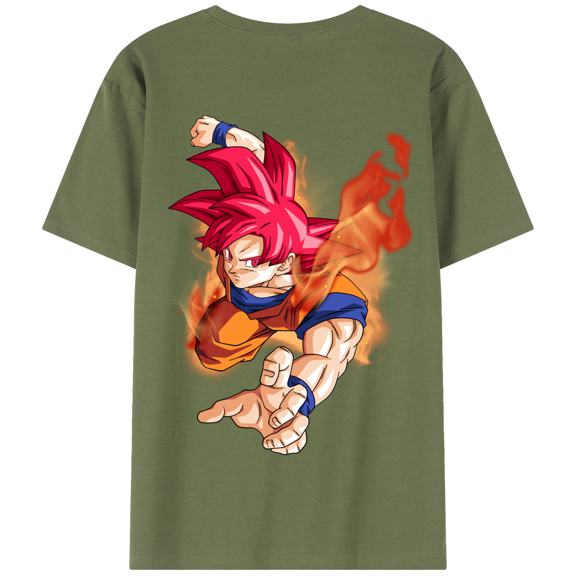 （画像用） ドラゴンボール 孫悟空（そん ごくう）Son Goku カカロット DRAGON BALL Kakarotto 綿100％半袖Tシャツ（背面プリント）